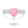 Wholesale Women's Simple Light Luxury Ring 925 Sterling Silver Heart Shape Set With Diamonds