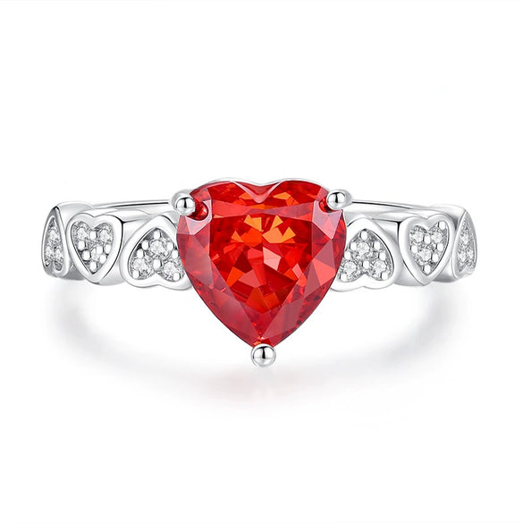 Wholesale Women's Simple Light Luxury Ring 925 Sterling Silver Heart Shape Set With Diamonds