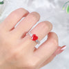 Wholesale Women's Simple Light Luxury Ring 925 Sterling Silver Heart Shape Set With Diamonds