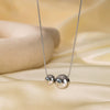 Wholesale Women's Simple Love Pendant Necklace Titanium Steel Geometric Snake Bone Chain Electroplated