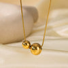 Wholesale Women's Simple Love Pendant Necklace Titanium Steel Geometric Snake Bone Chain Electroplated