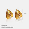 Wholesale Women's Simple Minimalist Electroplated Stainless Steel Hollow Pearl Earrings