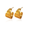 Wholesale Women's Simple Minimalist Electroplated Stainless Steel Hollow Pearl Earrings