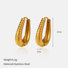 Wholesale Women's Simple Minimalist Electroplated Stainless Steel Hollow Pearl Earrings