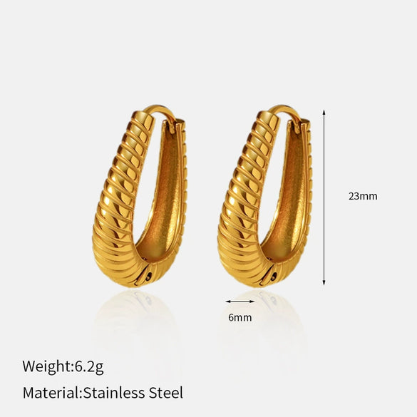 Wholesale Women's Simple Minimalist Electroplated Stainless Steel Hollow Pearl Earrings