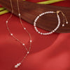 Wholesale Women's Simple Minimalist Geometric Silver Electroplated Freshwater Pearl Bracelet