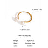 Wholesale Women's Simple Minimalist Geometric Stainless Steel Opening Ring With Pvd Furnace Vacuum Real Gold Plating And Natural Steamed Bread Pearl