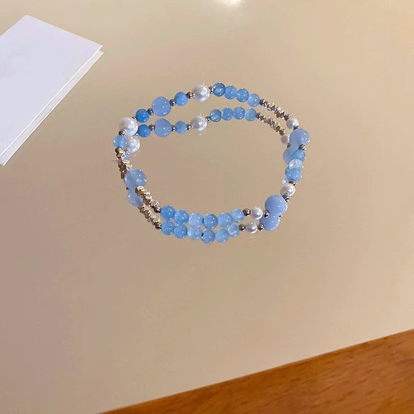 Wholesale Women's Simple Minimalist Handmade Imitation Pearl Starfish Shell Bracelet Jewelry