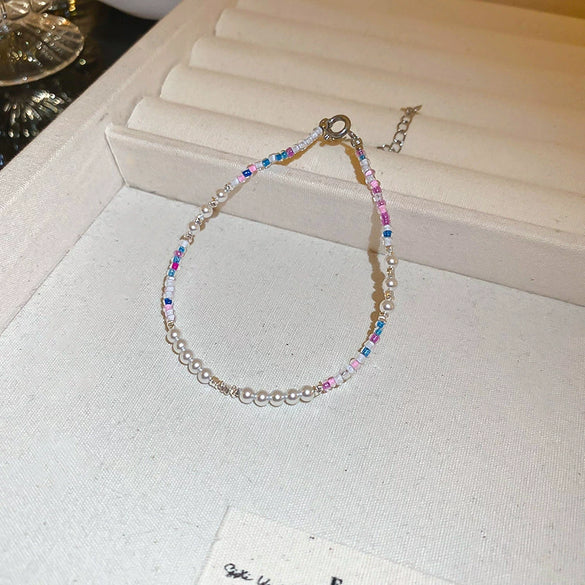 Wholesale Women's Simple Minimalist Handmade Imitation Pearl Starfish Shell Bracelet Jewelry