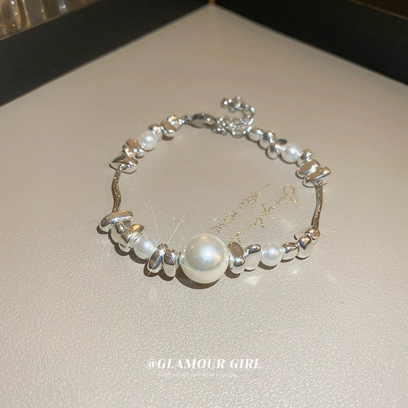 Wholesale Women's Simple Minimalist Handmade Imitation Pearl Starfish Shell Bracelet Jewelry