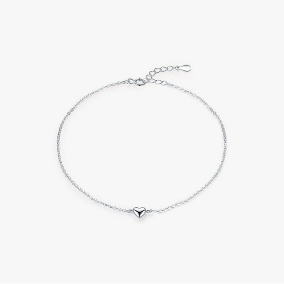 Wholesale Women's Simple Minimalist Luxury 925 Sterling Silver Heart Cross Chain Bracelet