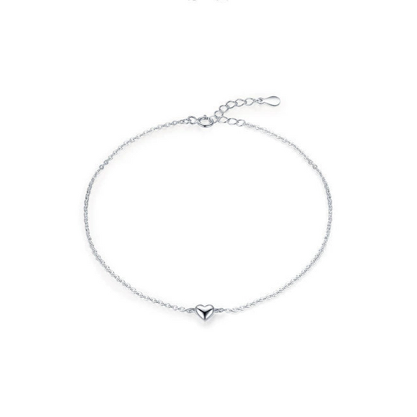 Wholesale Women's Simple Minimalist Luxury 925 Sterling Silver Heart Cross Chain Bracelet