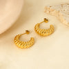 Wholesale Women's Simple Modern Geometric Heart Stainless Steel 18K Gold Plated Earrings Jewelry Accessories