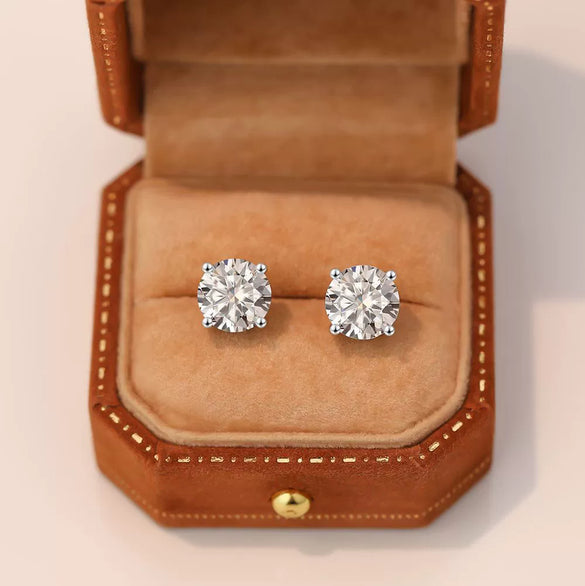 Wholesale Women's Simple Modern Geometric Silver S925 Sterling Silver Diamond Moissanite Zircon Earrings