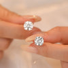 Wholesale Women's Simple Modern Geometric Silver S925 Sterling Silver Diamond Moissanite Zircon Earrings