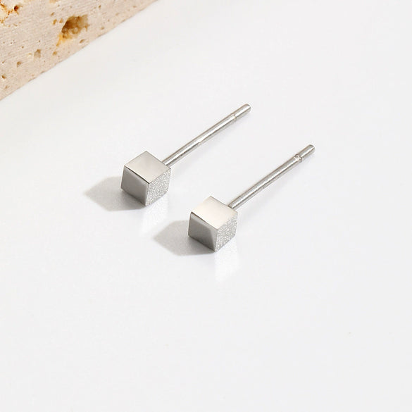 Wholesale Women's Simple Modern Geometric Titanium Steel Electroplated Earrings