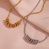 Wholesale Women's Simple Niche Explosive Pendant Necklace With Stainless Steel 18K Gold Plated Beans And Broken Silver Geometric Design