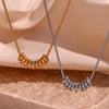 Wholesale Women's Simple Niche Explosive Pendant Necklace With Stainless Steel 18K Gold Plated Beans And Broken Silver Geometric Design