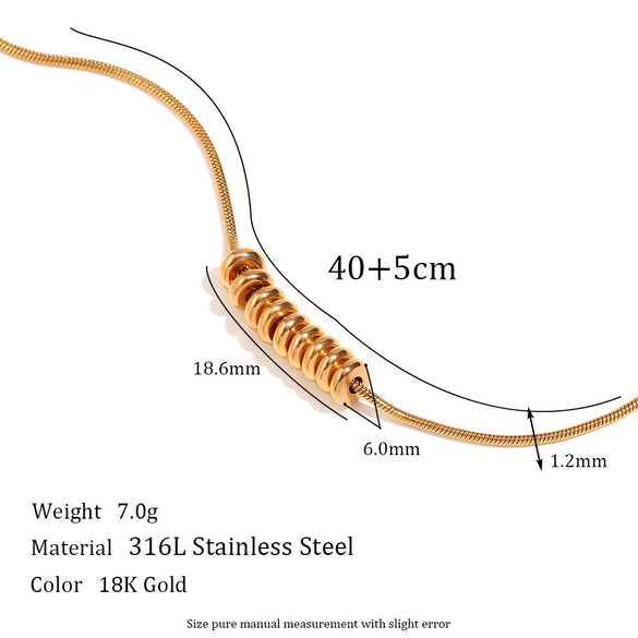 Wholesale Women's Simple Niche Explosive Pendant Necklace With Stainless Steel 18K Gold Plated Beans And Broken Silver Geometric Design