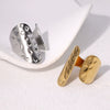 Wholesale Women's Simple Non Fading Light Luxury Geometric Opening Ring Made Of Stainless Steel With Electroplated Gold Finish