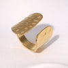 Wholesale Women's Simple Non Fading Light Luxury Geometric Opening Ring Made Of Stainless Steel With Electroplated Gold Finish