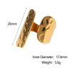 Wholesale Women's Simple Non Fading Light Luxury Geometric Opening Ring Made Of Stainless Steel With Electroplated Gold Finish