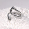 Wholesale Women's Simple Open Geometric Stainless Steel Ring With Electroplating