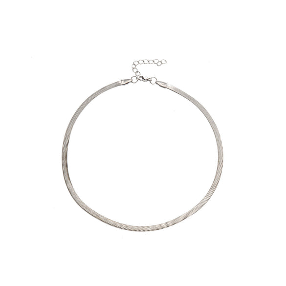 Wholesale Women's Simple Personalized Titanium Steel Snake Bone Chain Geometric Flat Short Clavicle Fashion Necklace