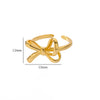 Wholesale Women's Simple Plain Bow Geometric Stainless Steel Open Ring With Electroplating