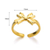 Wholesale Women's Simple Plain Bow Geometric Stainless Steel Open Ring With Electroplating
