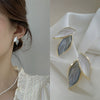 Wholesale Women's Simple Plant Flowers Style Alloy Dripping Oil Leaf Earrings