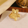 Wholesale Women's Simple Plants And Flowers Stainless Steel Electroplated Jewelry Set Including Necklace Earrings Ring And Bracelet