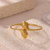 Wholesale Women's Simple Portrait Stainless Steel 18K Gold Plated Open Bracelet
