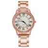 Wholesale Women's Simple Retro Alloy Case Steel Band Quartz Watch With Inlaid Roman Diamond And Luminous Feature