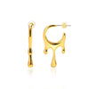 Wholesale Women's Simple Retro Hollow Crescent Geometric Alloy Gold Electroplated Earrings With Five Pointed Star And Water Drop Shapes