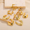 Wholesale Women's Simple Retro Hollow Crescent Geometric Alloy Gold Electroplated Earrings With Five Pointed Star And Water Drop Shapes
