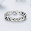 Wholesale Women's Simple S925 Sterling Silver Geometric Love Symbol Ring With Seiko Craft