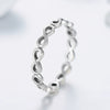 Wholesale Women's Simple S925 Sterling Silver Geometric Love Symbol Ring With Seiko Craft