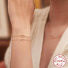 Wholesale Women's Simple S925 Sterling Silver Hollow Heart Geometric Pattern Electroplated Stacked Bracelet