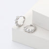 Wholesale Women's Simple Single Row Round Zircon Inlaid 925 Silver Earring With Geometric Pattern