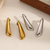 Wholesale Women's Simple Stainless Steel Geometric Water Drop Long Earrings With Electroplating