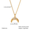 Wholesale Women's Simple Stainless Steel Jewelry Set With Stars Sun And Moon Clouds Universe Pattern And Pvd Vacuum Real Gold Electroplating O Word Chain Necklace And Earrings
