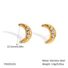 Wholesale Women's Simple Stainless Steel Jewelry Set With Stars Sun And Moon Clouds Universe Pattern And Pvd Vacuum Real Gold Electroplating O Word Chain Necklace And Earrings