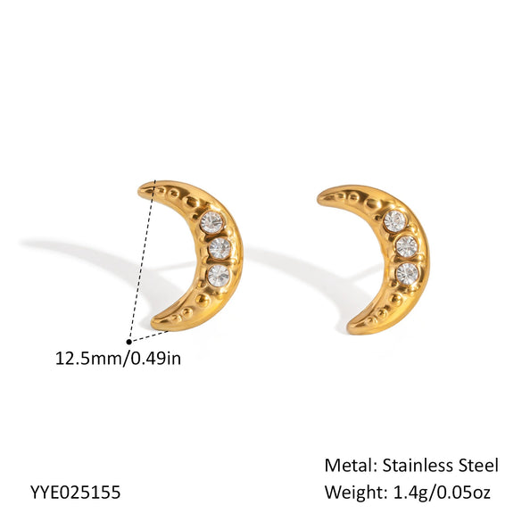Wholesale Women's Simple Stainless Steel Jewelry Set With Stars Sun And Moon Clouds Universe Pattern And Pvd Vacuum Real Gold Electroplating O Word Chain Necklace And Earrings