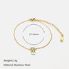 Wholesale Women's Simple Stainless Steel 18K Goldplated Leaf Bracelet