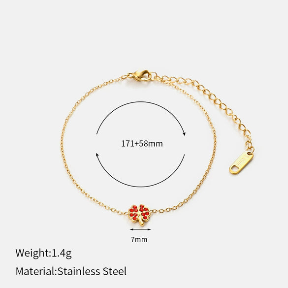 Wholesale Women's Simple Stainless Steel 18K Goldplated Leaf Bracelet