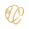 Wholesale Women's Simple Stainless Steel Open Ring With Devil's Eye Cut Out 18K Goldplated Titanium Steel Hand Jewelry