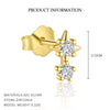 Wholesale Women's Simple Star Shape 925 Sterling Silver Earrings With Zirconia