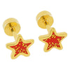 Wholesale Women's Simple Star 316L Stainless Steel Electroplated Earrings