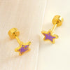 Wholesale Women's Simple Star 316L Stainless Steel Electroplated Earrings